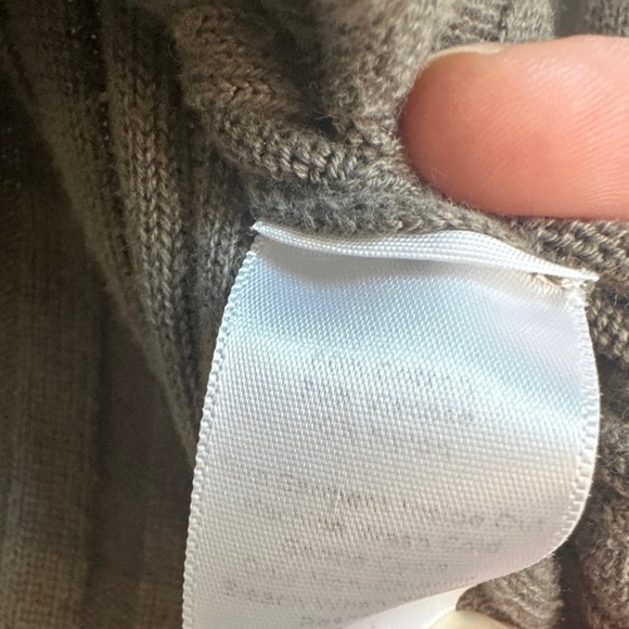 Talbots Petites Olive Green Ribbed Button Down Cardigan with Pockets - Picture 6 of 7